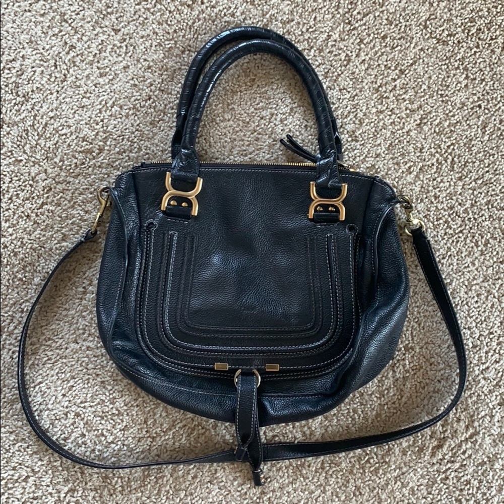 Chloe medium marcie calfskin leather satchel